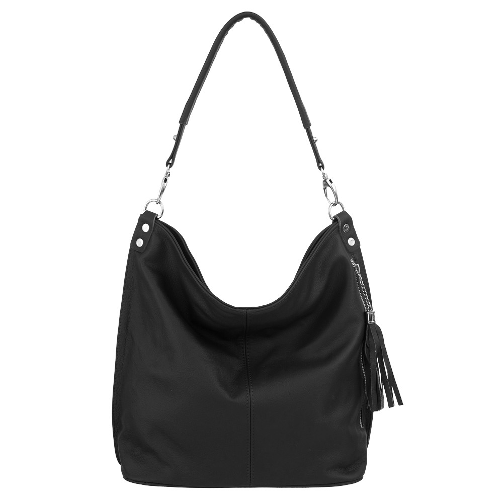 CZARNA torebka SKÓRZANA MIĘKKA WŁOSKA SKÓRA WOREK Marka inna