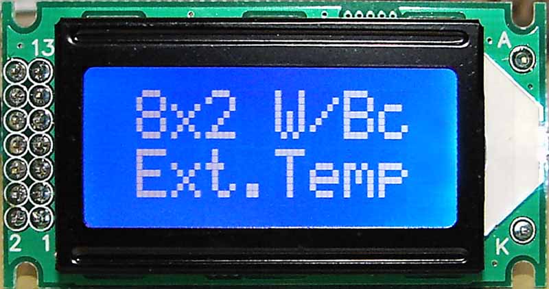 

Art Nowe LCD 2x8 z podśw. Led (White/Blue) Stn