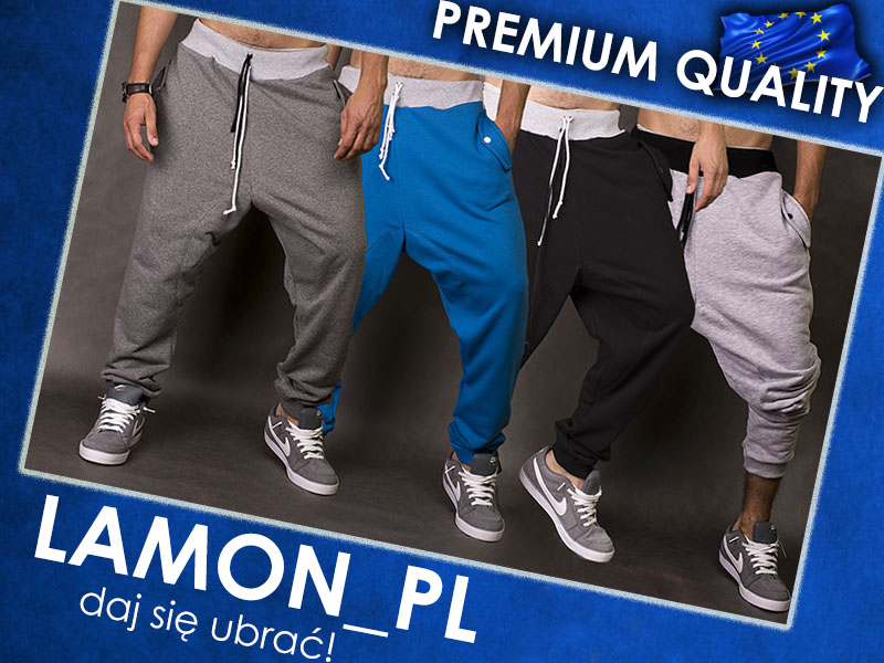 

Szare modne spodnie dresowe baggy Lamon_pl 2018 XL