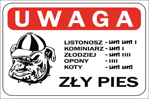 

Naklejka Uwaga Zły Pies 30x20 cm