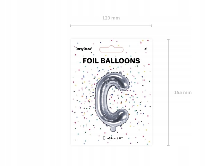 Balon foliowy C srebrny 35cm 1szt FB2M-C-018 Kod producenta FB2M-C-018