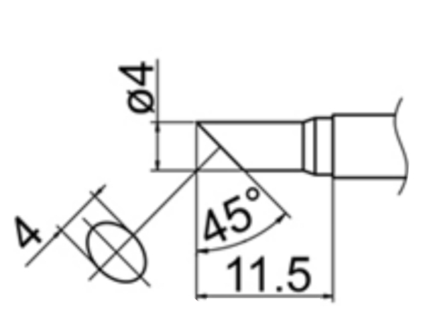 

Grot do stacji iSolder40 2702 TP17N ścięty 4mm