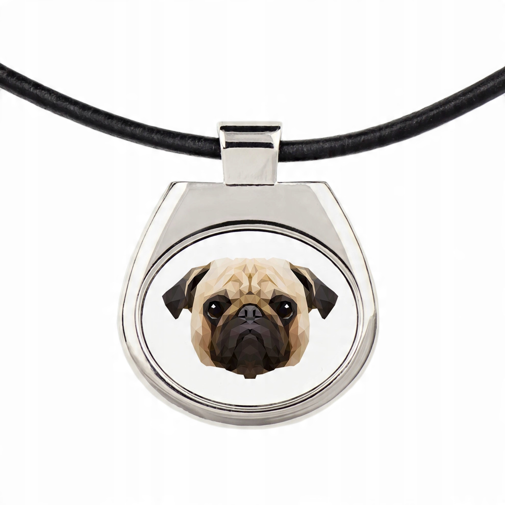

Mops Pug Naszyjnik Zawieszka Pies geometryczny