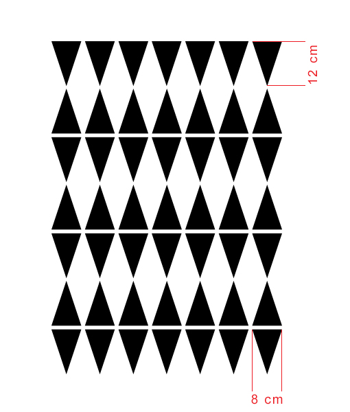 Pointy - szablon na ścianę trójkąty SCANDI Szerokość produktu 70 cm