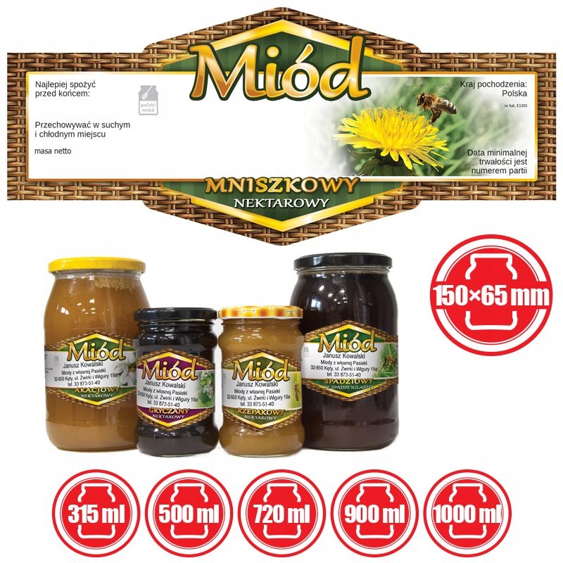 

Etykiety na Miód Mniszkowy (100szt) wzór E1305