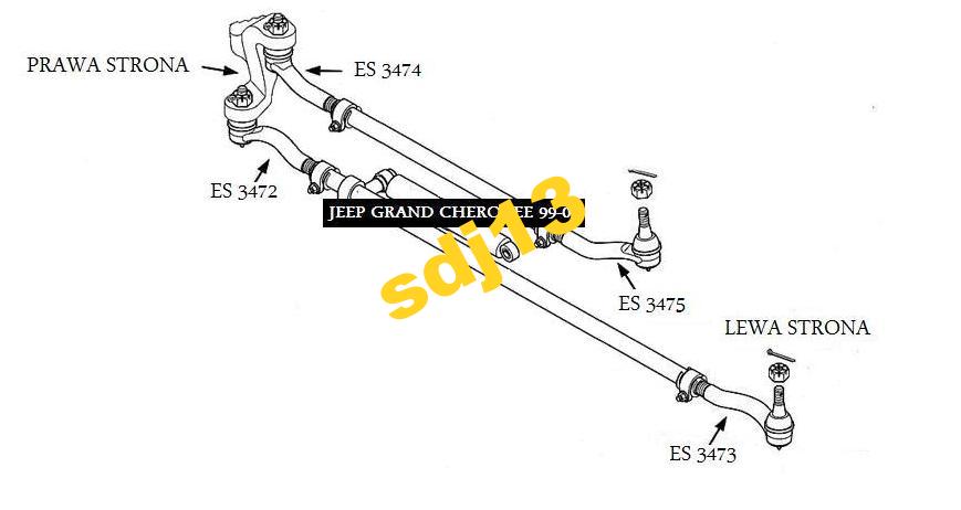 końcówka drążka JEEP GRAND CHEROKEE WJ - 4 SZTUKI Producent części Inny
