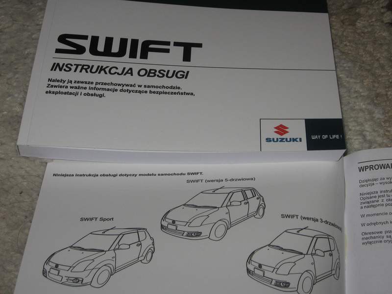 Suzuki SWIFT Polska Instrukcja Obsługi 2005-2010 Za 59,99 Zł Z Katowice ...