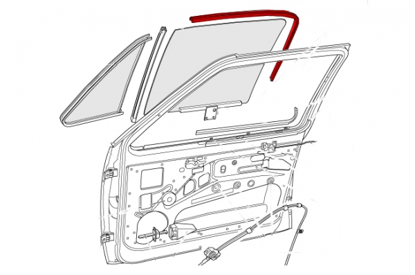 171837439G - Прокладка направляющей стекла VW Golf 1 / Caddy1 / Jetta