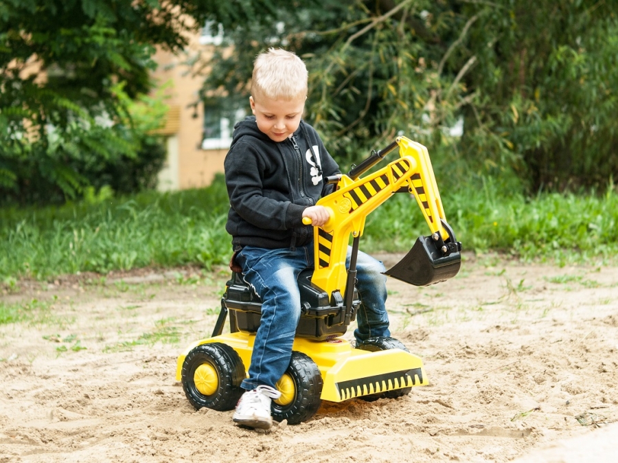 WIELKIE KOPARKI +PRZYCZEPKA +KASK +PAS NARZĘDZIOWY Kolor Czarny Żółty
