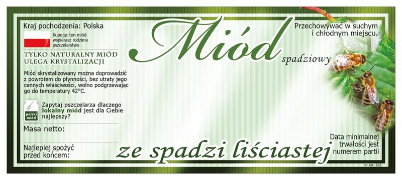 

Etykiet na Miód ze Spadzi Liściastej (100szt) -E82