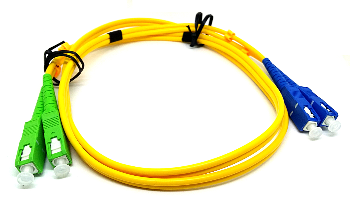 Patchcord światłowodowy Sc Apc Sc Upc jednomodowy światłowód podwójny 1m