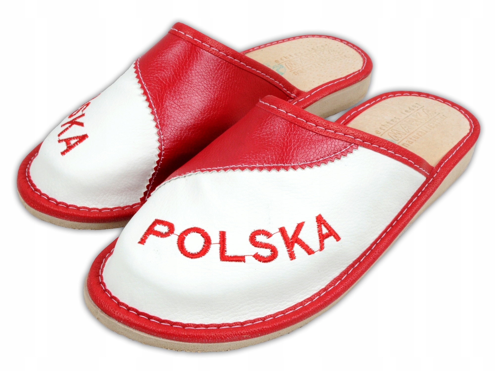 

Skórzane Pantofle Kibica - Polska Flaga - nr 41