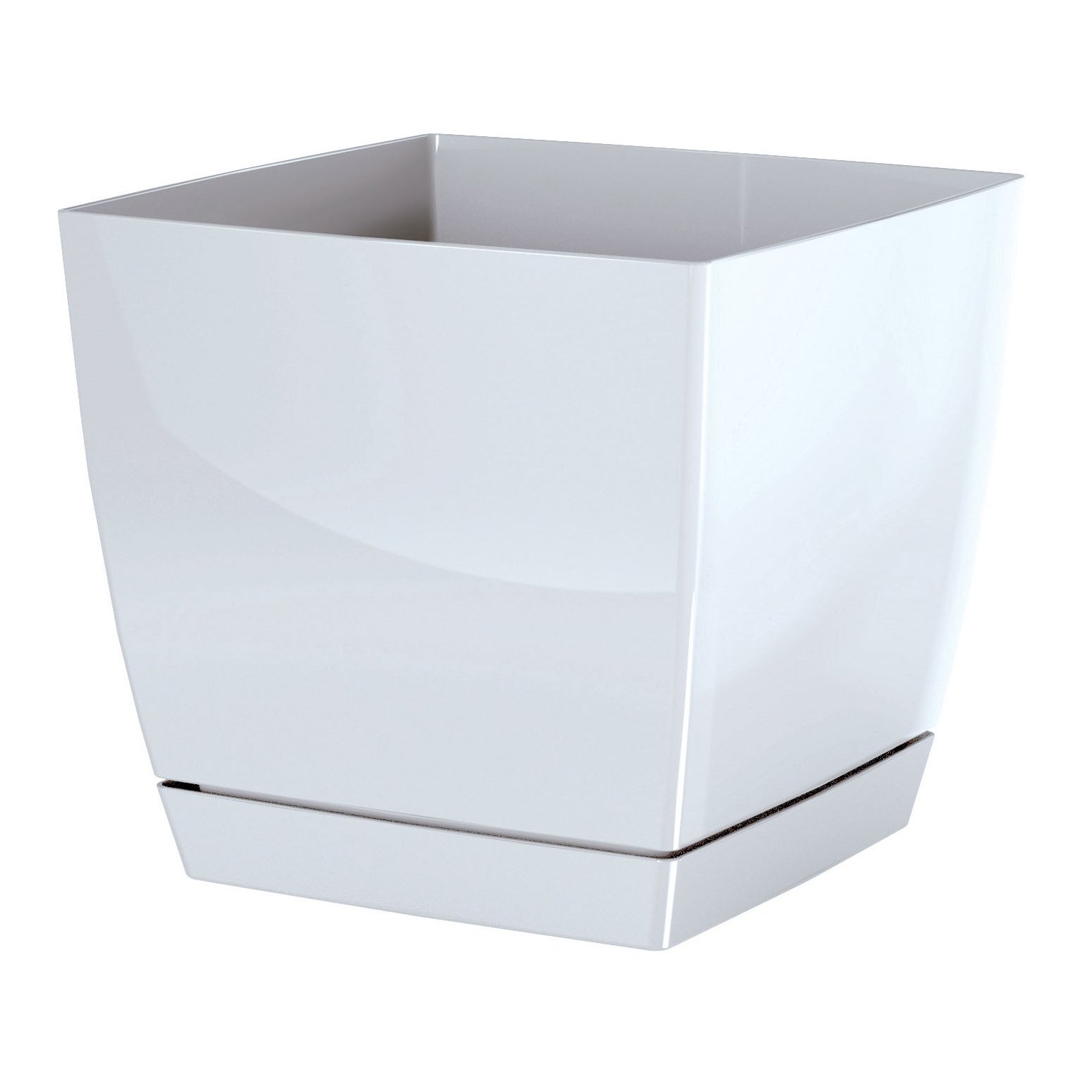 

Mała Doniczka z podstawką 10x9cm Kwadratowa Biała
