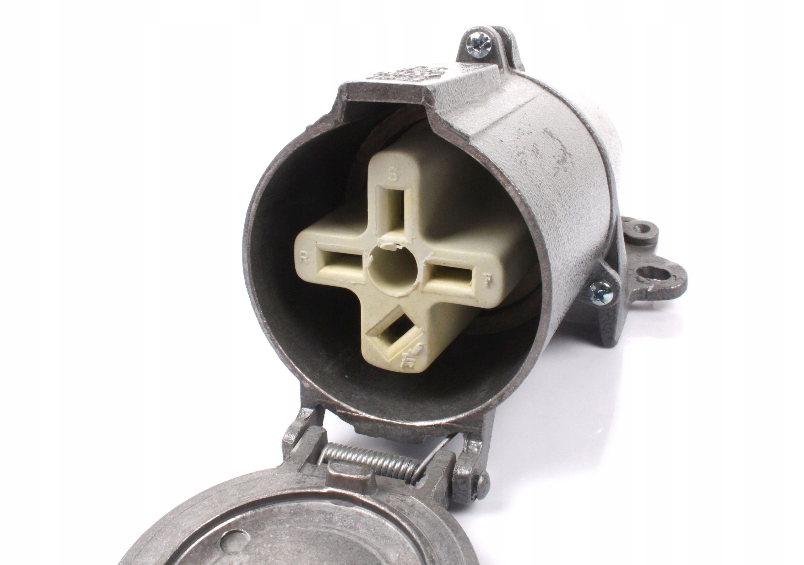 Silová zásuvka 32A 4p kov, ploché kolíky 500V