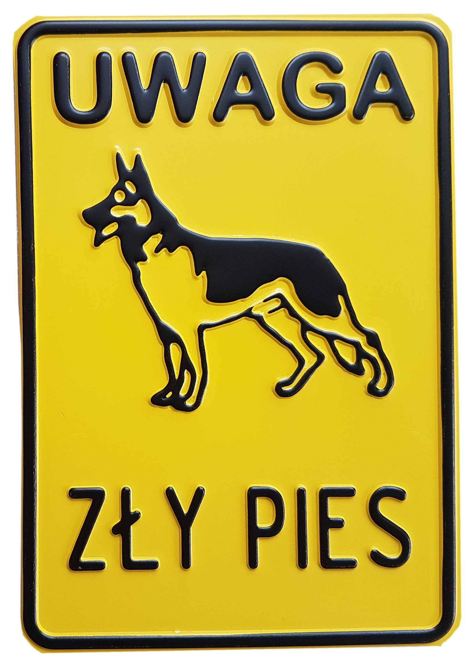 

Tabliczka Zły Pies- Wilczur Aluminium 4