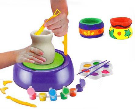 KOŁO GARNCARSKIE DLA DZIECI AKCESORIA GLINA FARBY Płeć Chłopcy Dziewczynki