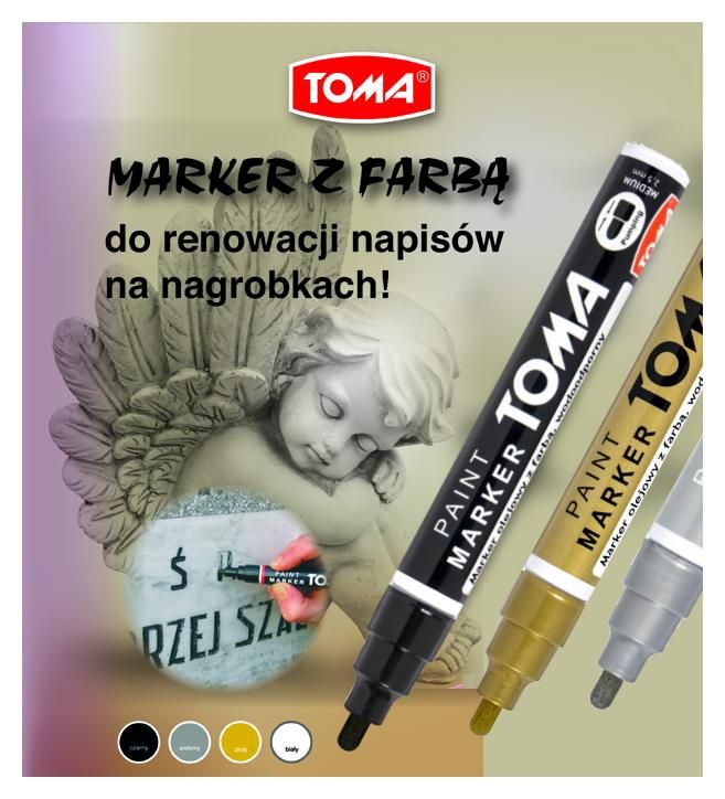 MARKER OLEJOWY TOMA TO-440 ZŁOTY do nagrobków Marka TOMA