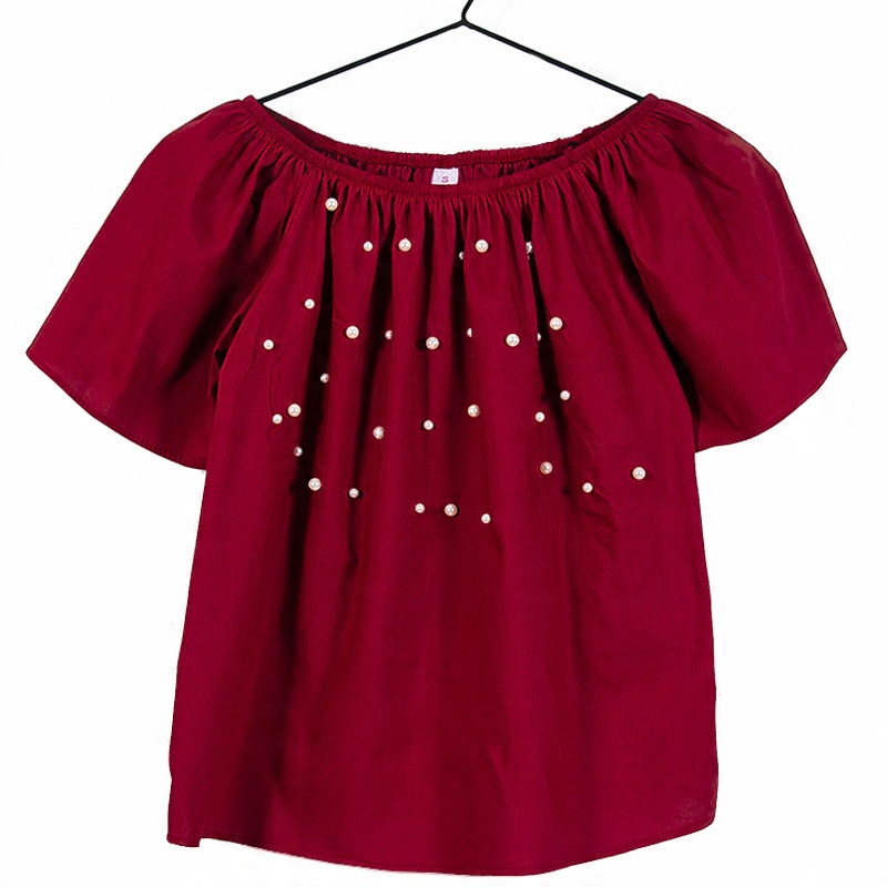 

Perełki bawełniana Bluzka Oversize 3 Kolory Lato S