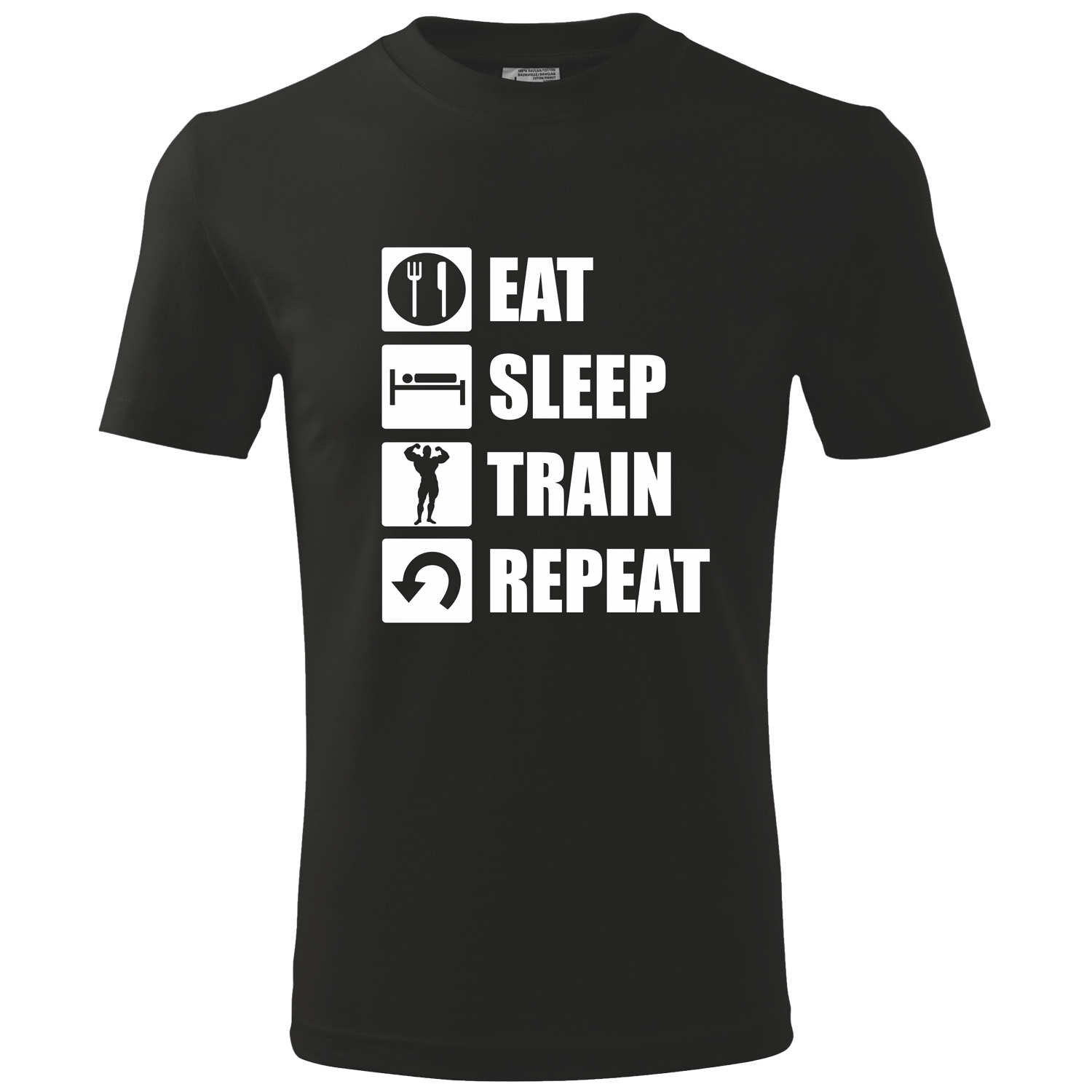 

T-shirt Koszulka nadruk Eat Sleep Train Repeat L