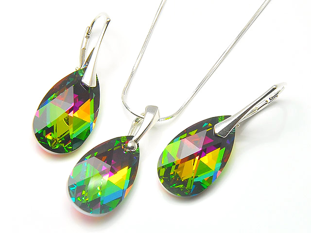 

Srebrny Komplet Swarovski Vitrail Medium Łańcuszek