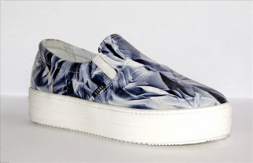 

Tenisówki Trampki Slip-on Skórzane Na Platformie