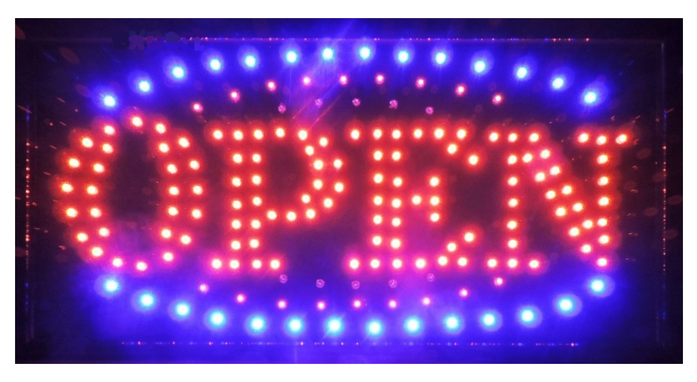 

Szyld Neon Tablica Świetlna Reklama Otwarte Open