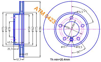 BMW E36 E46 TARCZA TARCZE NACIN+NAWIER GT MIKODA Producent części ATM Mikoda