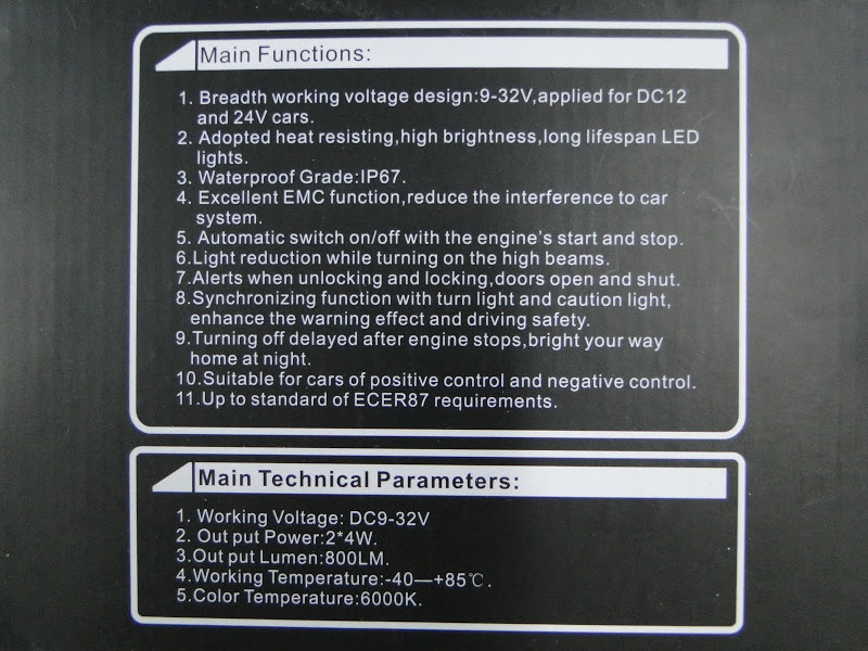 COB LED OKRAGLE SWIATLA DO JAZDY DZIENNEJ MOCNE Color temperature 6000 K