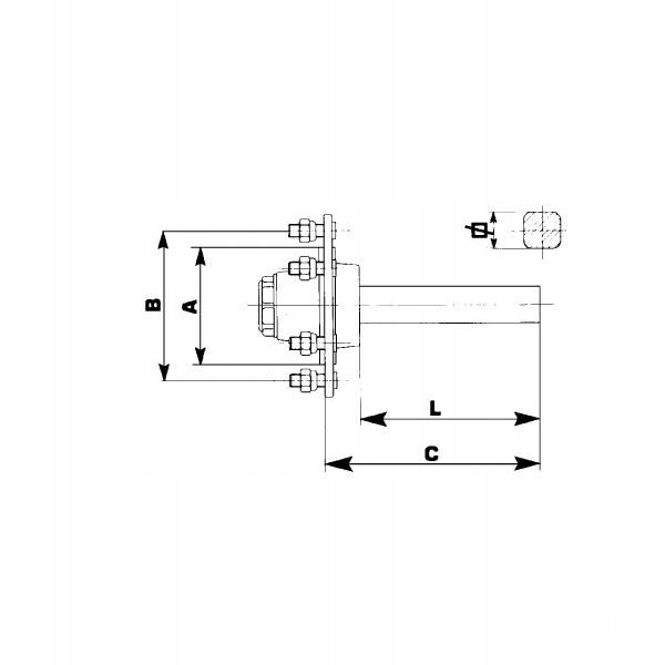 Półoś kompletna ADR profil 40x40mm Numer katalogowy części KS40440G2001