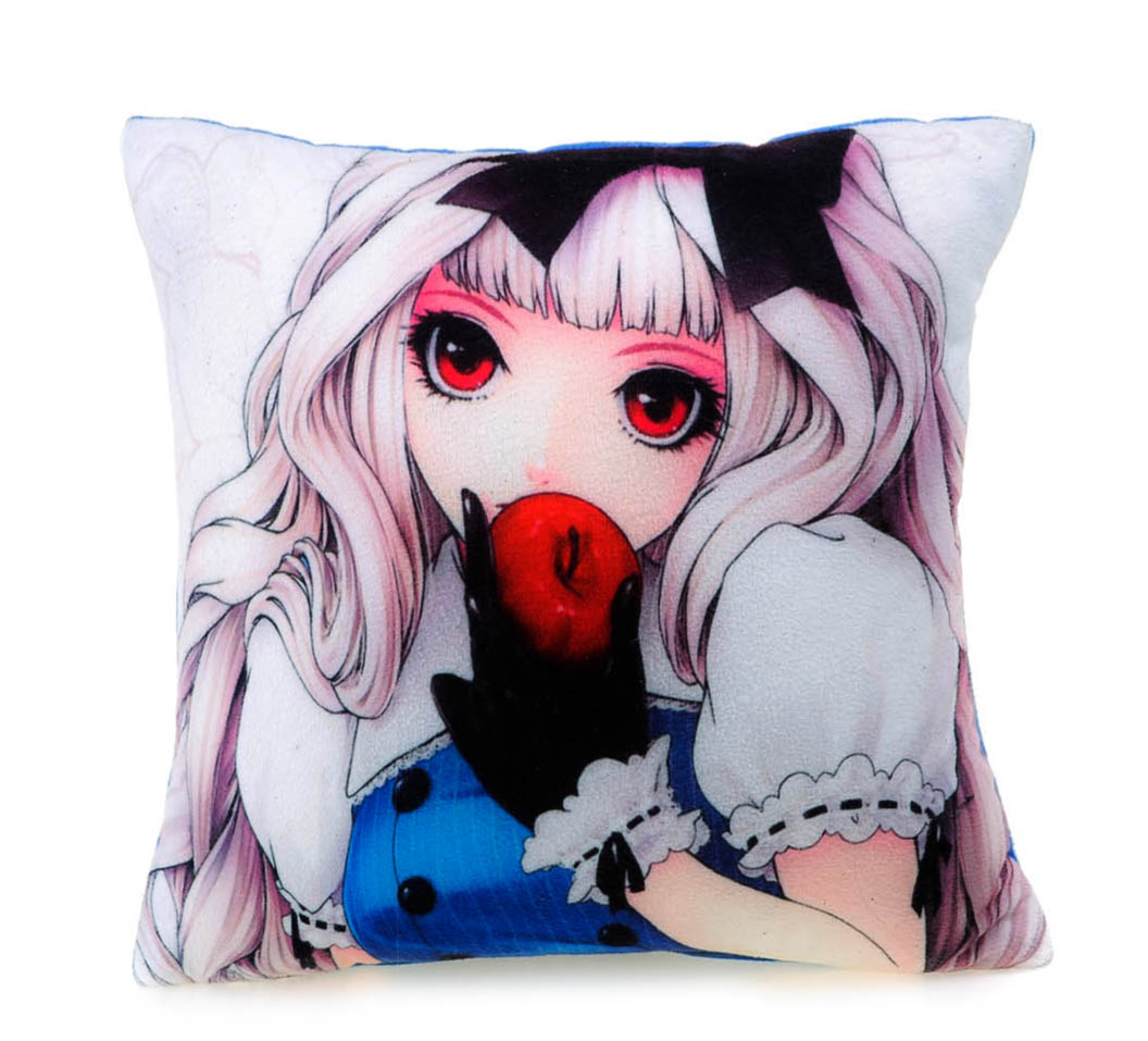 PODUSZKA ANIME 26 PRZYJACIÓŁKI WŁOSY ORANGE GREEN 70x80 Kolor pomarańczowy