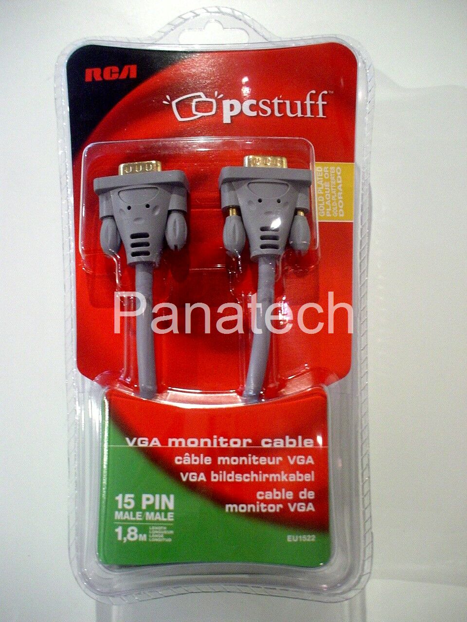 Kabel monitorowy D-SUB VGA DB15 1,8m. Gold THOMSON Długość kabla 1.8 m