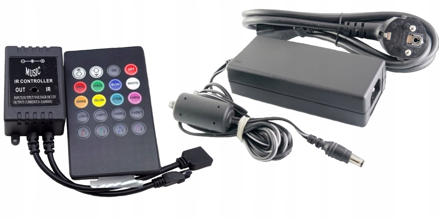 ZESTAW taśma LED 300SMD RGB 5050 MUZYCZNY DISCO 3m Marka LED Solar System