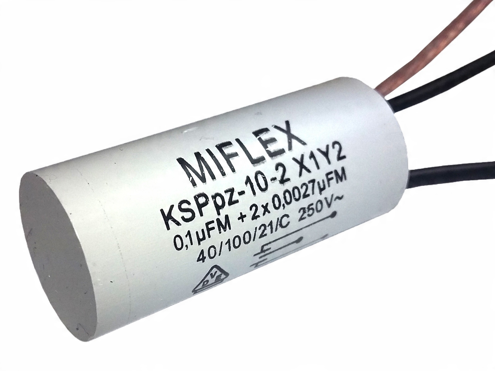 

Kondensator Miflex KSPpz-10-2 0,1uF+2x0,0027uFM