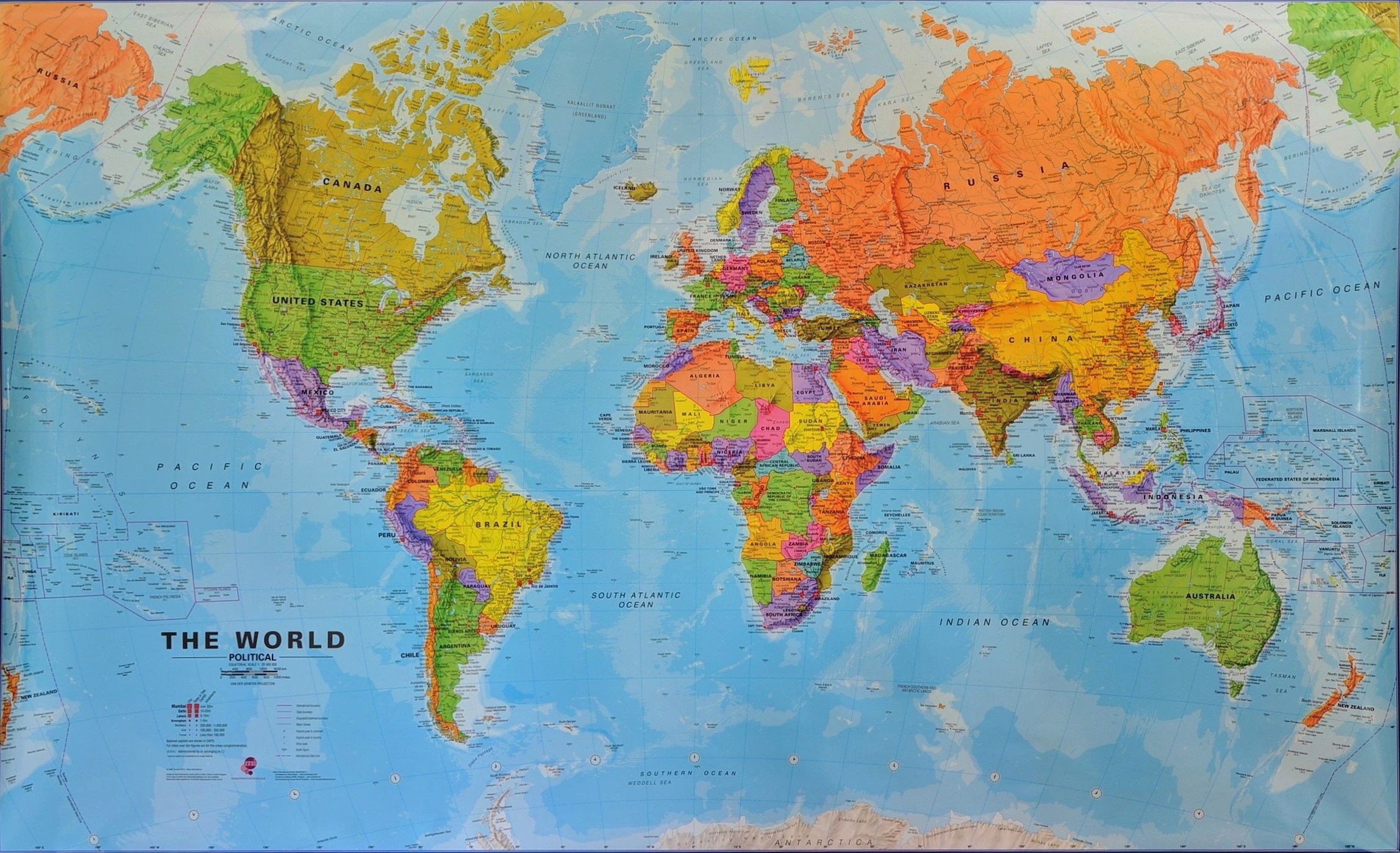 Świat Mapa Ścienna Polityczna I Fizyczna | Images and Photos finder