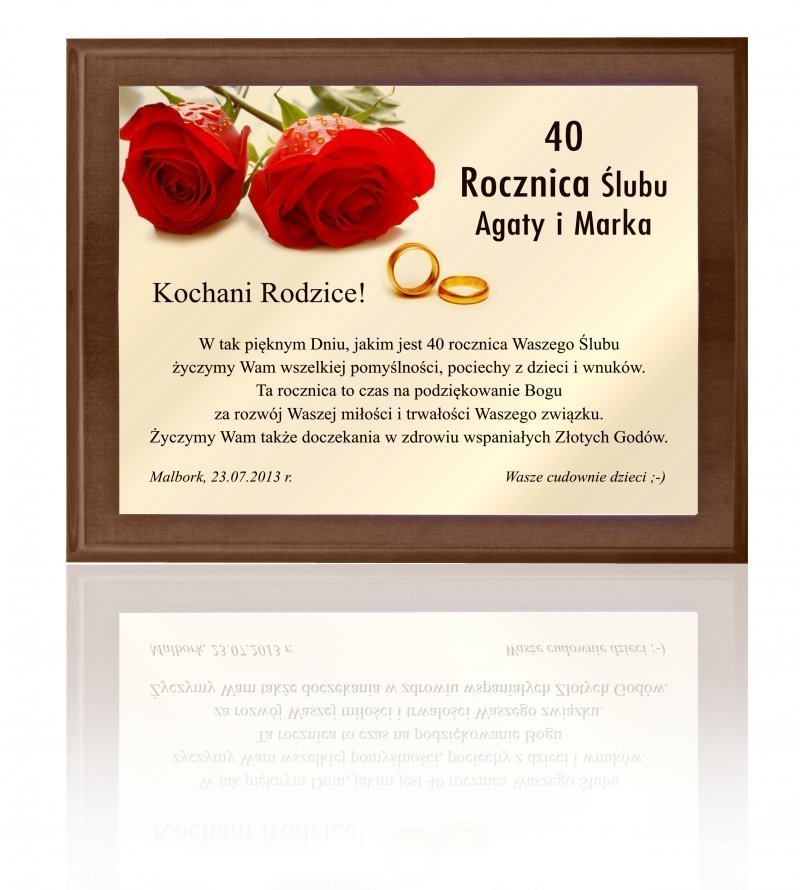 

Podziękowanie życzenia gratulacje prezent grawer