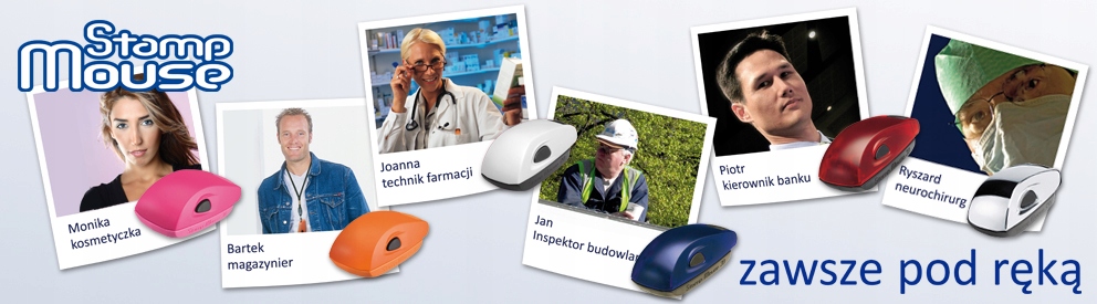 Pieczątka kieszonkowa Stamp Mouse 20 38x14 + gumka Kolor odbicia czarny