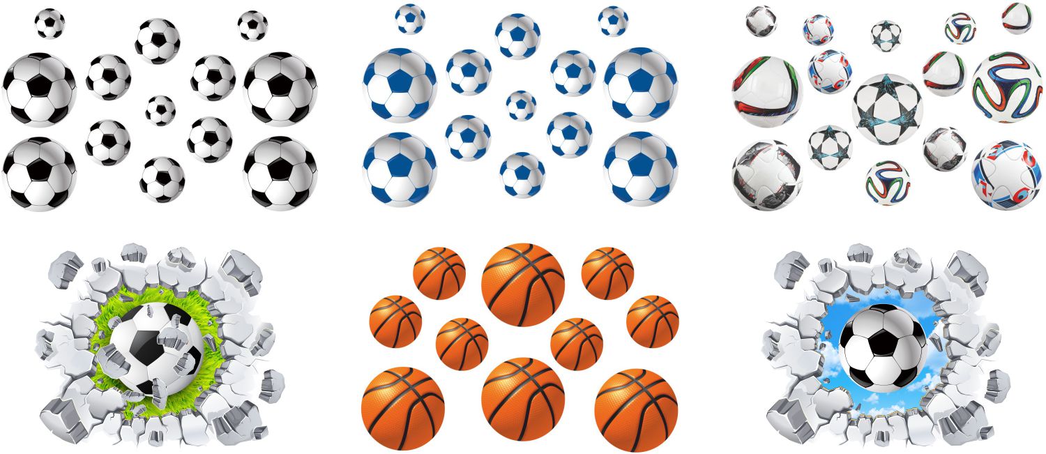 Naklejki na ścianę PIŁKA NOŻNA piłki + GRATISY N Bohater Inny