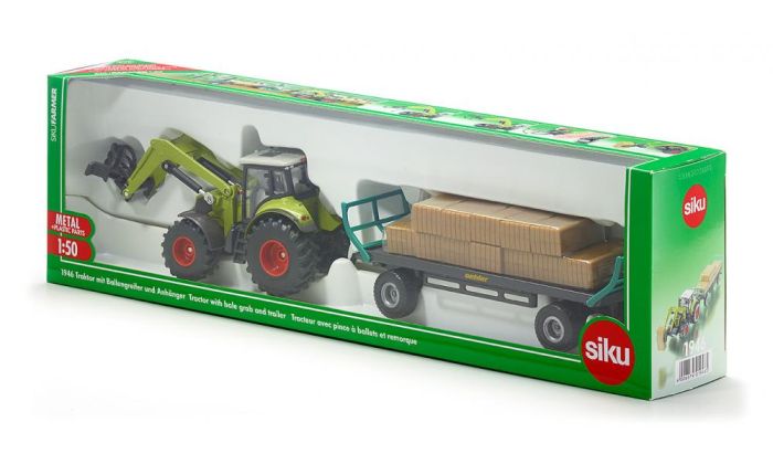 SIKU 1946 CLAAS Z CHWYTAKIEM DO BEL+PRZYCZEPA 1:50 Kod producenta 1946