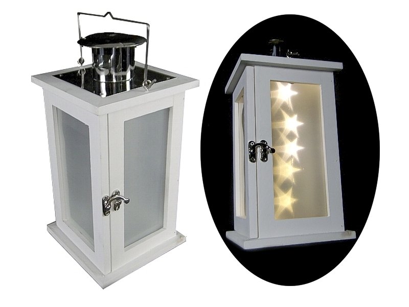 LATARNIA DREWNIANA LAMPION LAMPKI LED LATARENKA do domu i ogrodu ŚWIECI