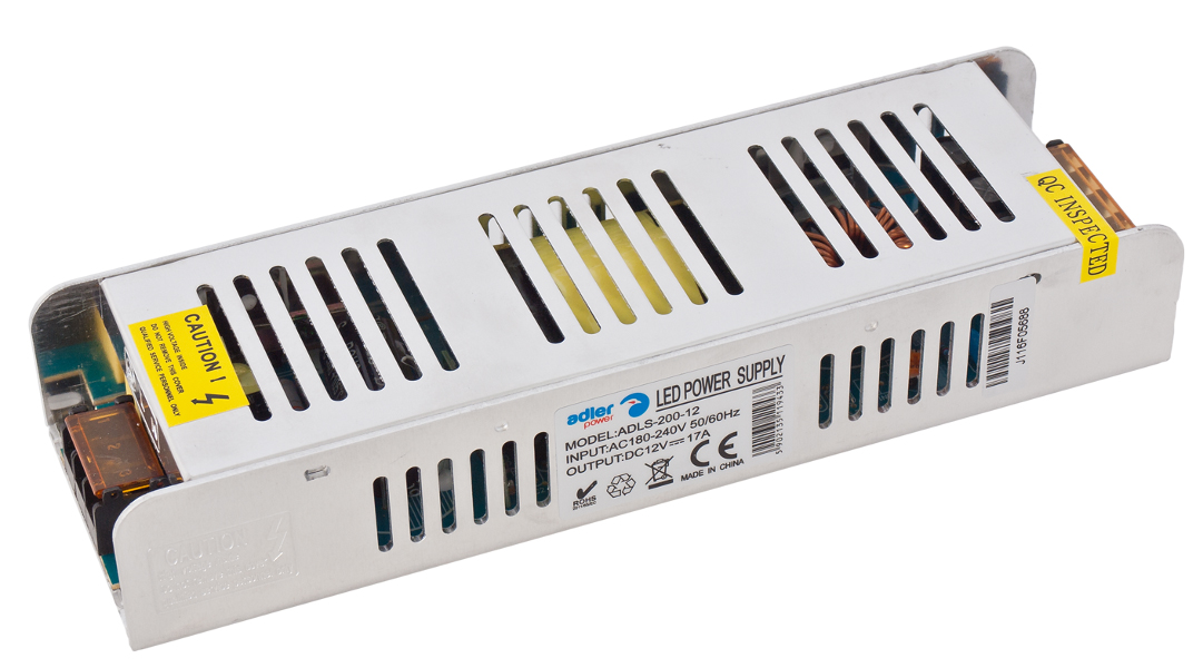

Zasilacz Montażowy 12V 200W Slim do Led taśm Cctv