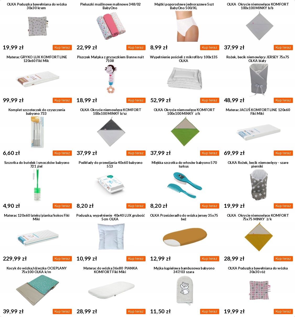 Wypełnienie pościeli do łóżeczka 90x120 OLKA Szerokość kołdry 90 cm