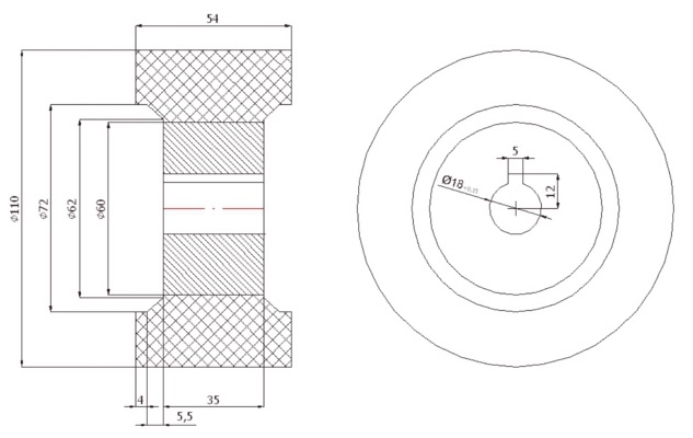 110 /18 ROLKI DO POSUWU DREWNA DO FREZAREK ROLKA Marka Zabi