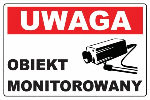 

Tabliczka Obiekt Monitorowany 3mm 60x40 cm Duża