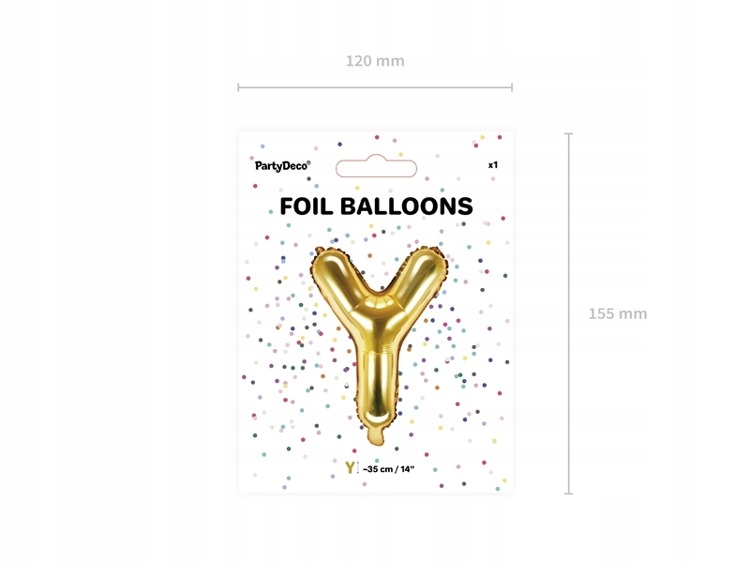 Balon foliowy Y złoty 35cm 1szt FB2M-Y-019 Kod producenta FB2M-Y-019