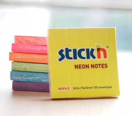 Notes samoprzyl. 76x76 Stickin zielony neon EAN 4712759211670