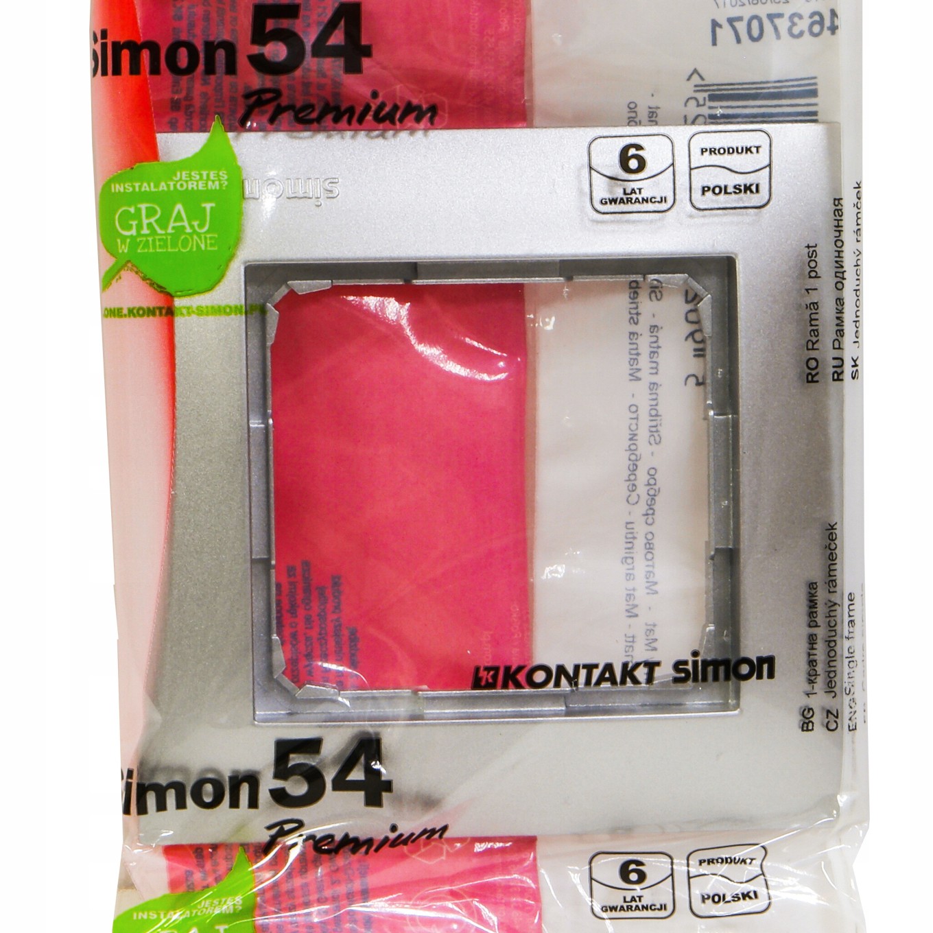

Kontakt Simon 54 ramka pojedyncza 1 x srebrna