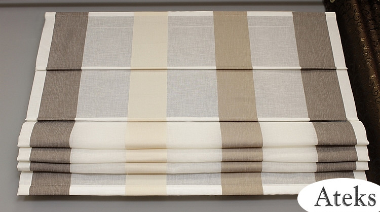 ROLETY RZYMSKIE EKRANY ROLETA RZYMSKA 120x170 wys. SZEROKIE PASY brąz beż Szerokość produktu 120 cm