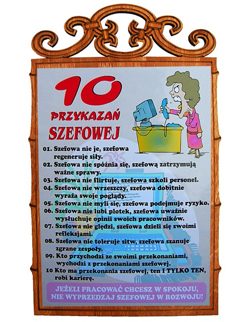 

Deska 10 Przykazań Szefowej urodziny