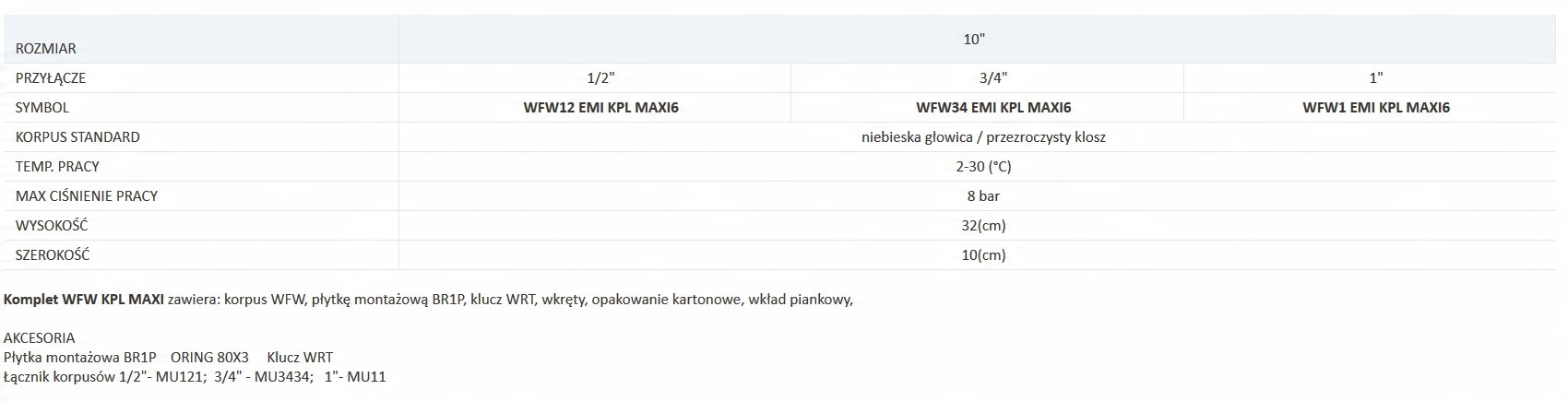  фільтр для води універсальний, КОРПУС 1 ККАЛ, 10 Код виробника FIL-1/C-OBUDOW-zest.