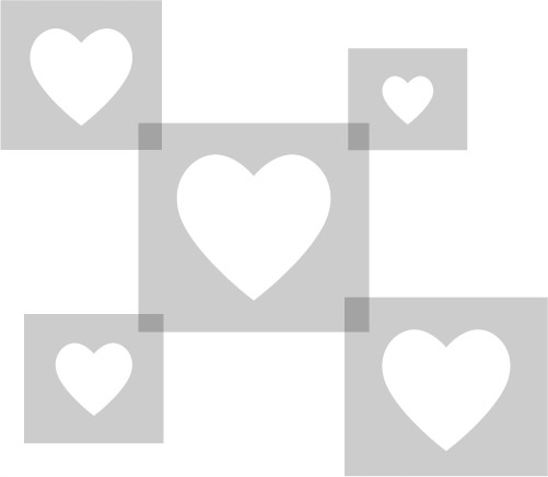 ШАБЛОНЫ МАЛЯРНЫЕ WIELORAZOWE 5 шт - СЕРДЕЧКИ 1